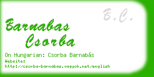 barnabas csorba business card